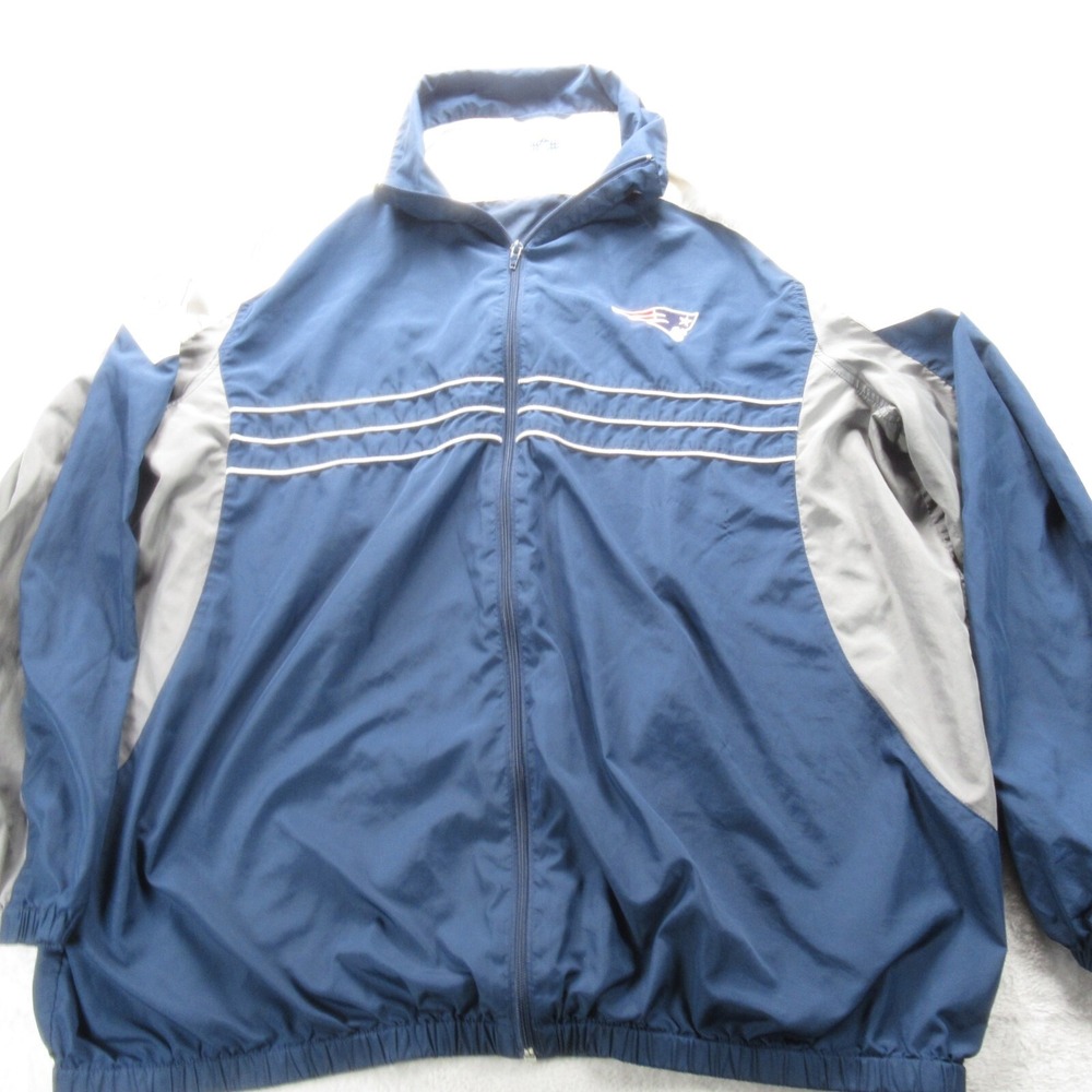 New England Patriots Jacket Men XXL NFL GIII Blue Colorblock Full Zip Football